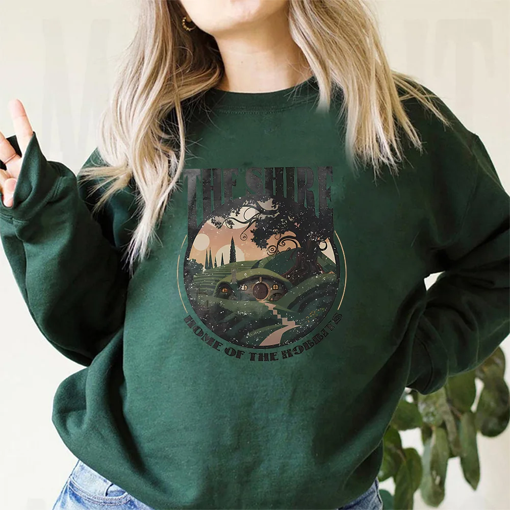 The Shire Middle Earth Map Sweatshirt LOTR Merch The Hobit Tolkien Shirt Baggins Frodo Dark Academia Clothes Bookworm Sweatshirt