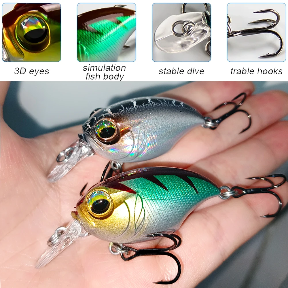 High Quality New Crankbait Wobblers Lure 42mm 8g Hooks 5 Different Colors Artificial Bait Hard Fishing Cranks