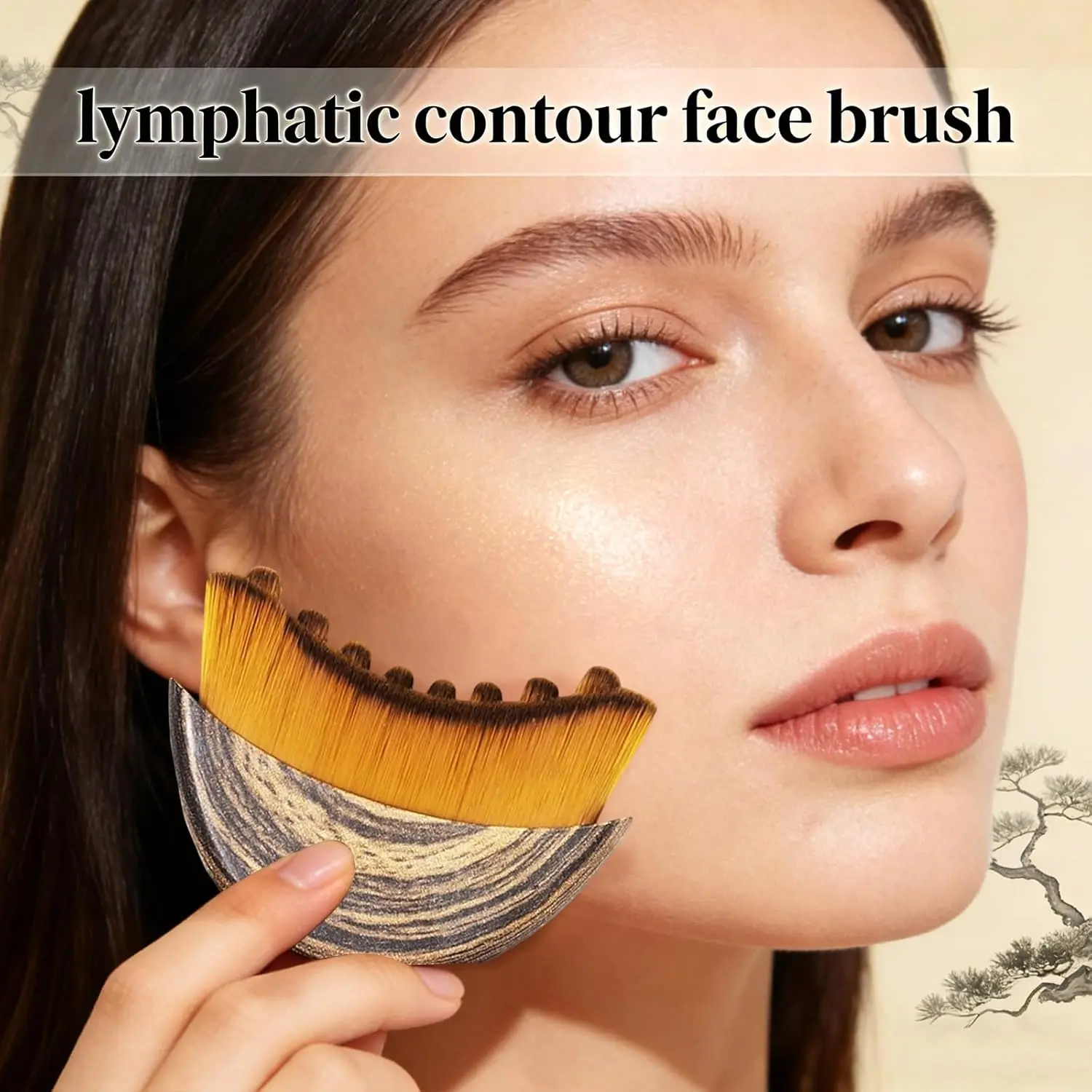 Ergonomic Lymphatic Contour Face Brush for Lymphatic Drainage Massaging Precise Skin Fit New Face Massager Tool