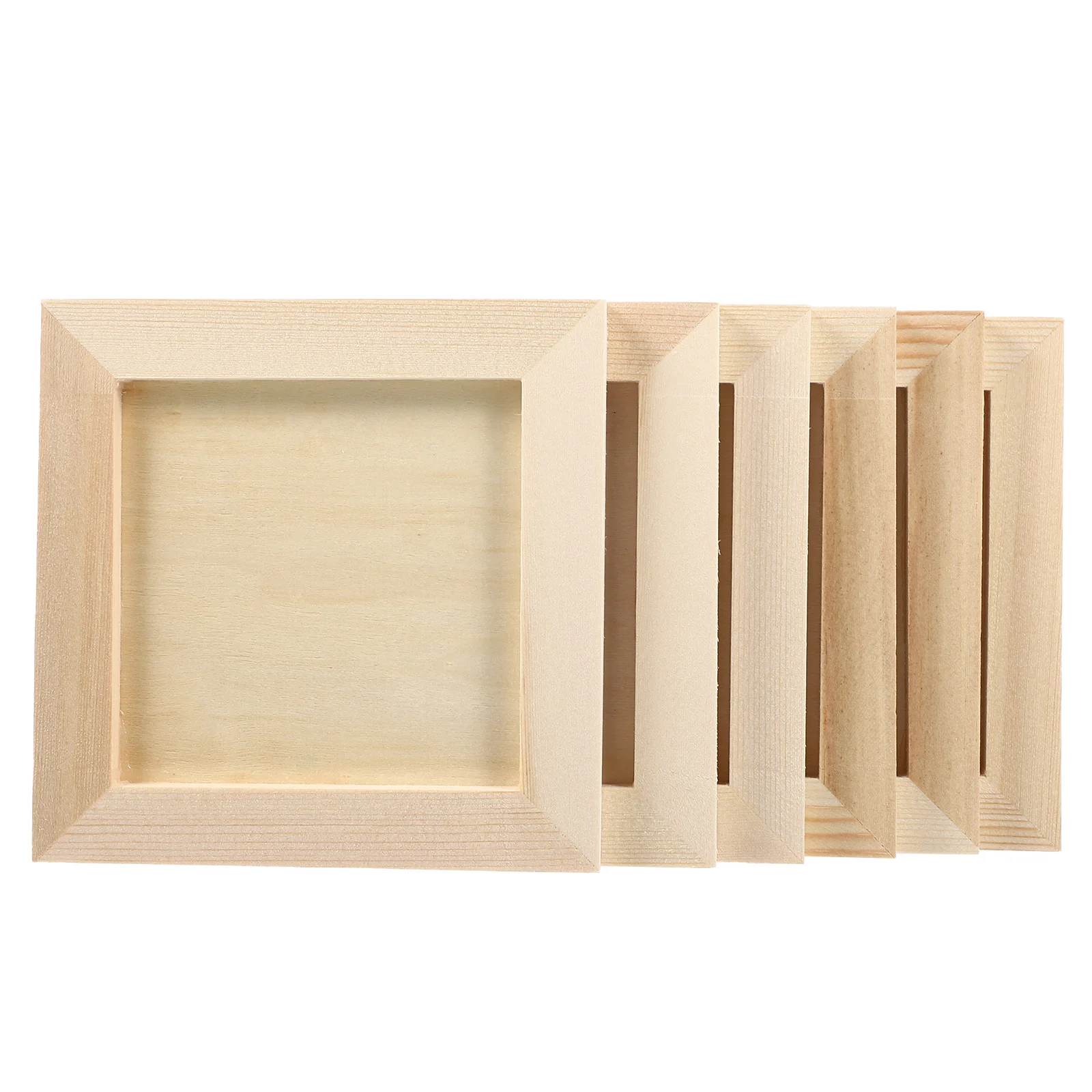 

6 Pcs Clay Picture Frame 3D Photo Holders Home Frames Wood Painting Wooden DIY Personalized