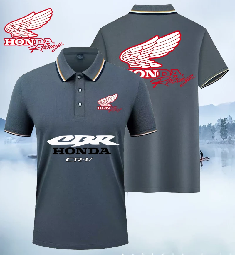 

Summer 2025 New Unisex Sports Polo Shirt Running Casual Walking Honda 3D Printed Couple Collar Motorcycle Clothing Men