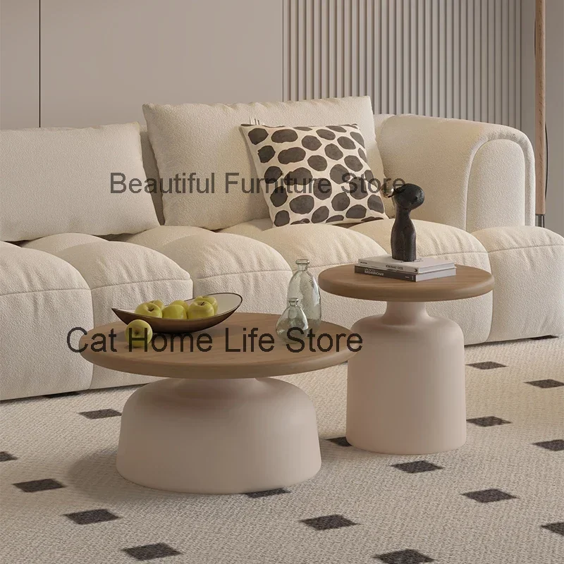 Round Wooden Coffee Table Bedroom Side Small Modern Japanese Coffee Table Tea Cute Minimalist Mesa Redonda Designer Furniture