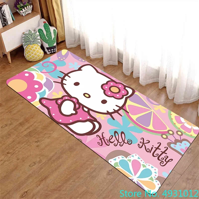 

Anime Cartoon Kawaii Hello Kitty Rug Carpet Living Room Bedroom Bedside Decoration Soft Baby Kids Children Anti Slip Floor Mat