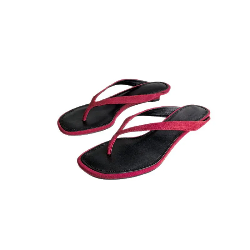Minimalist Women Low Heel Thong Flip Flops Sheepskin Summer Beach Outdoor Casual Sandals Ladies Daily Wear Slippers - view 5