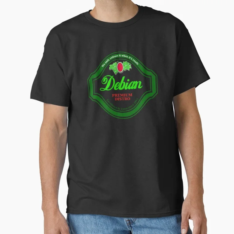 

Debian GNU_Linux Grolsch Funny Linux Programmer System Humor Computers Software Devops Engineer gift T shirt Large size Tops