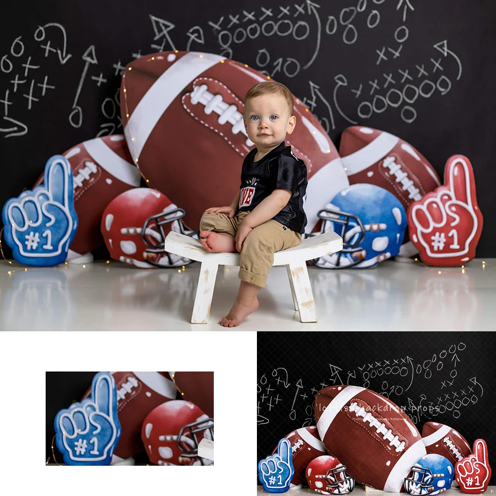 Rugby Kickoff Time Backdrops Kids Boy Sport Photography Child Baby Birthday Cake Smash Photocall Backgrounds