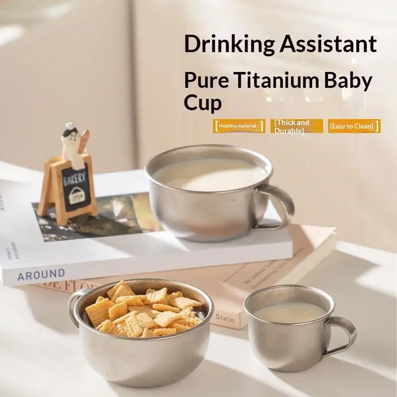 80ml/220ml Camping Water Cup Pure Titanium Portable Tea Coffee Outdoor Kitchen Equipment Mountaineering No Break Light Strong