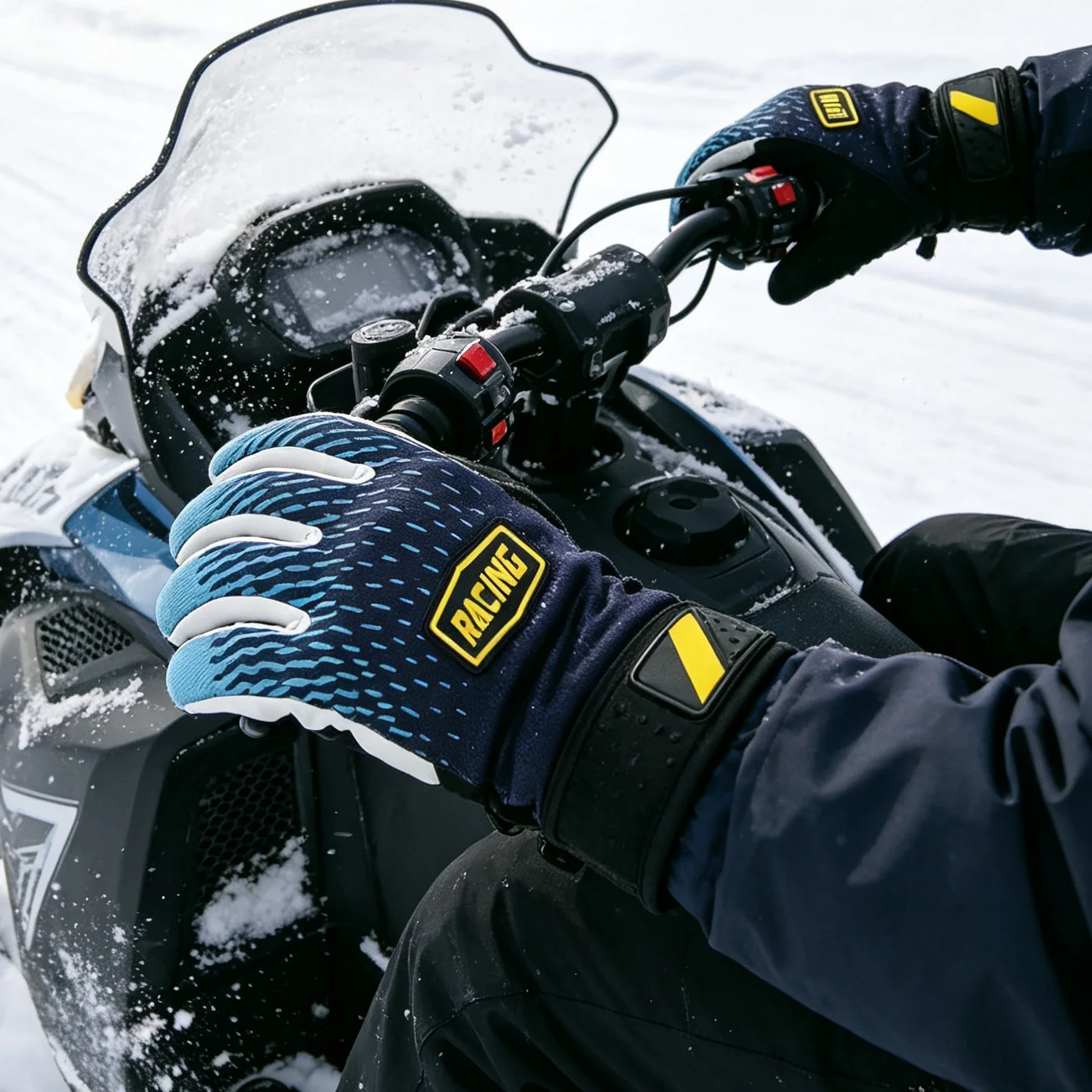 Outdoor Snowmobile Gloves for Adults, Great for Snowmobiling Skiing Winter Camping Flexible Wear‑Resistant Hand Guard