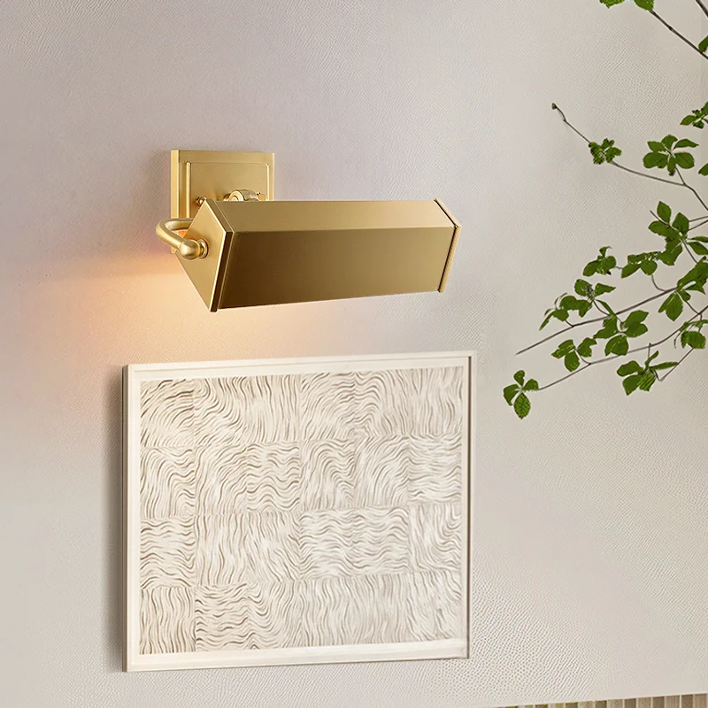 Brass retro wall lamp,brass bathroom mirror lamp,Designer new wall lamp，Living room  corridor picture light，brass mirror lamp