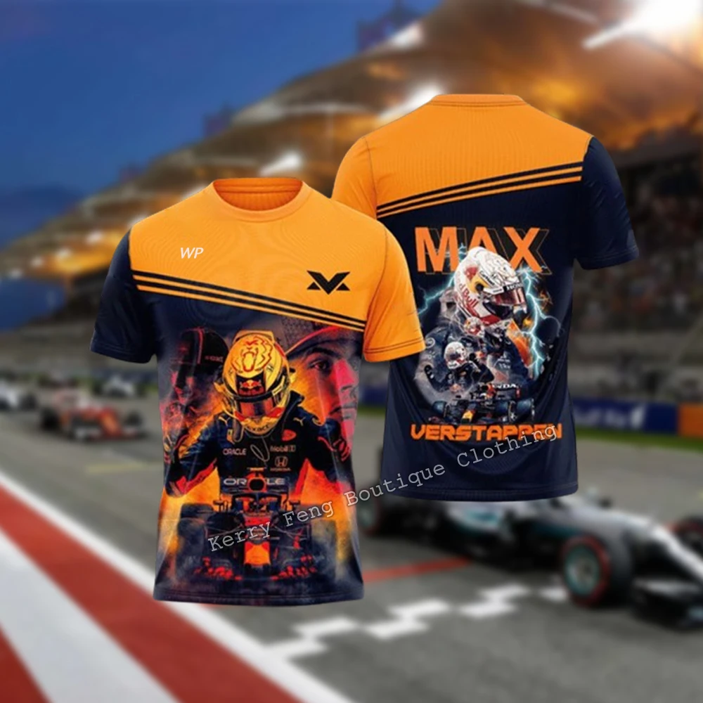 2024 Summer Hot Selling MaxF1 Printed T-shirt Short sleeved Racing Suit Sports Shirt Daily Racing Team Short sleeved Top