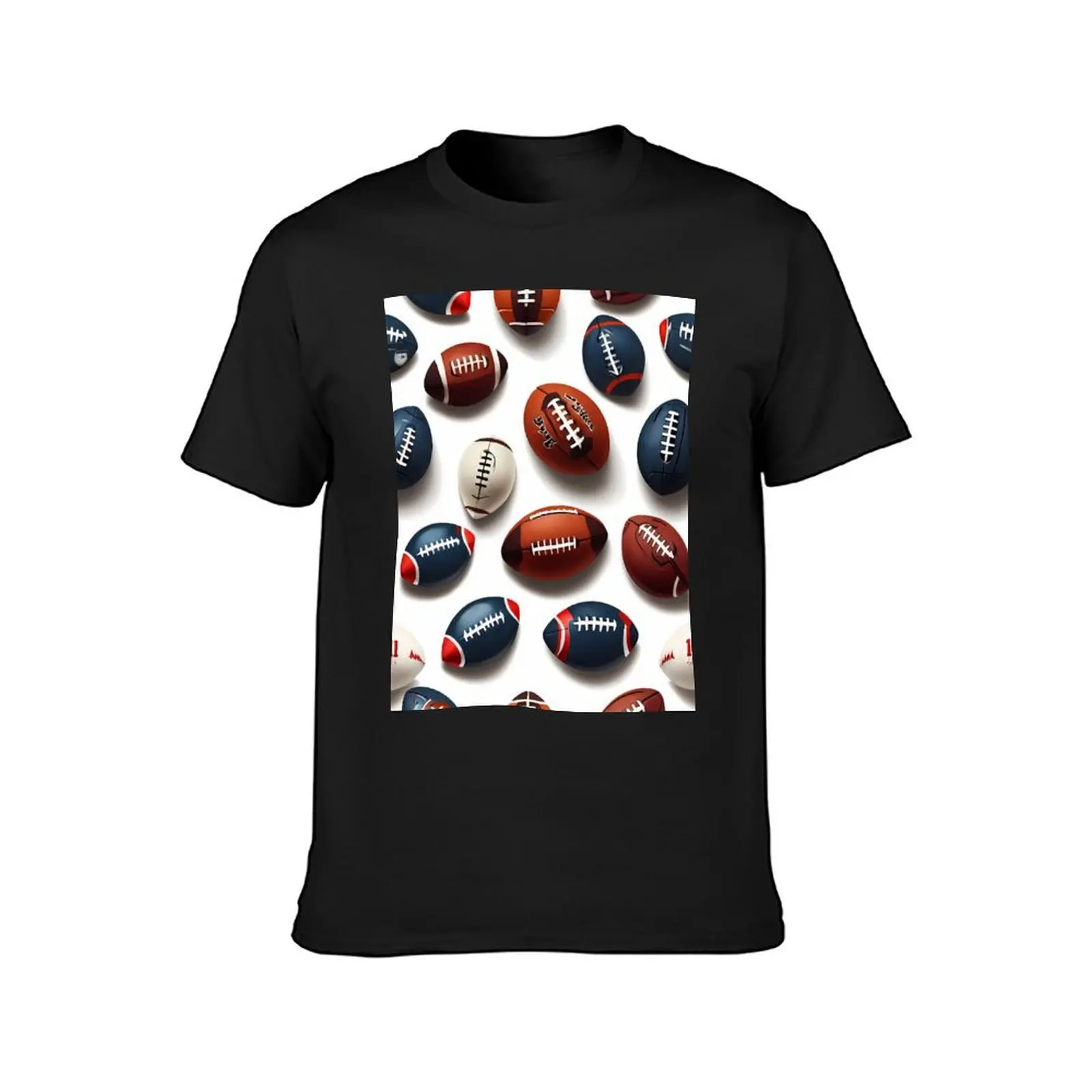 American football balls T-Shirt plus sizes hippie clothes mens clothes