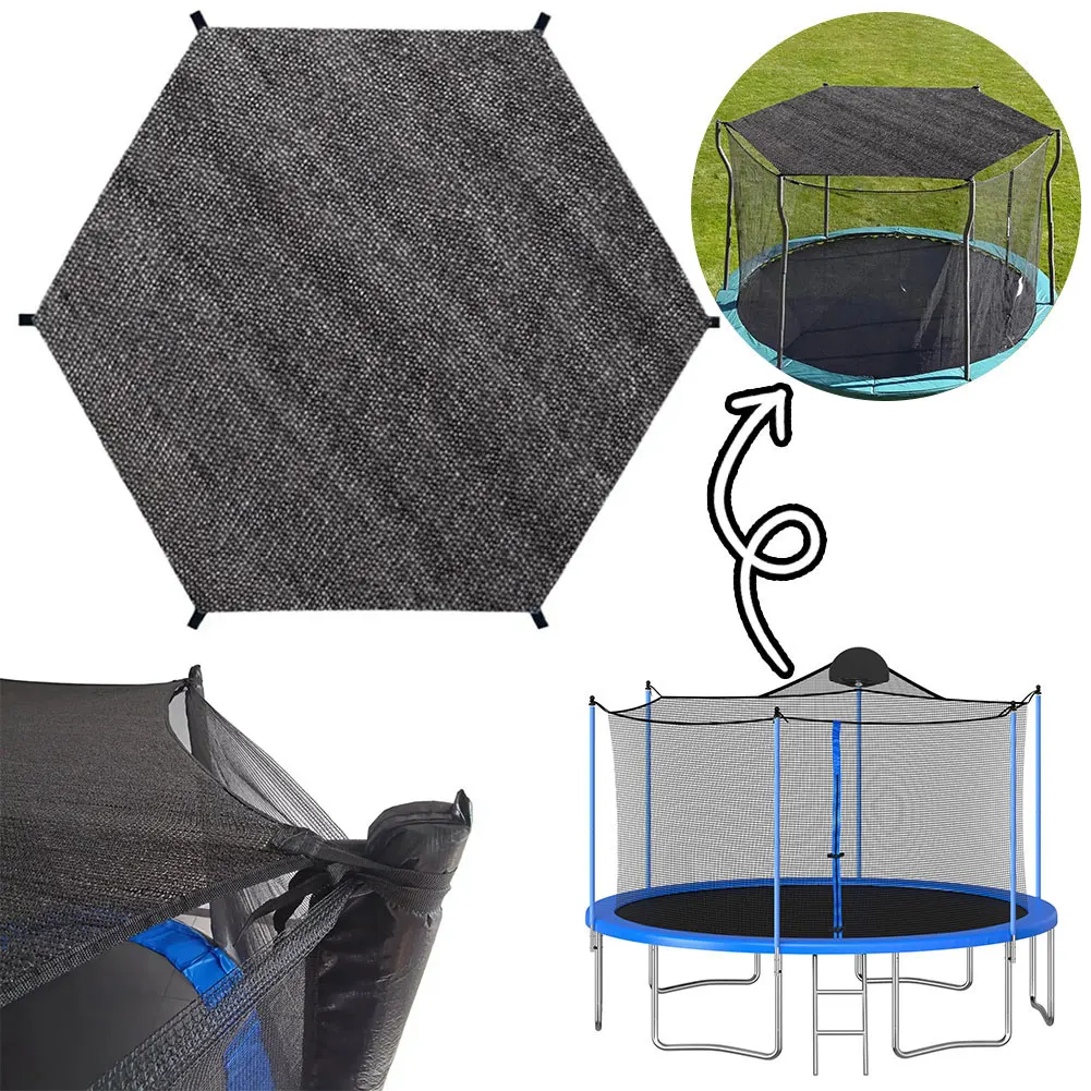 Anti-UV Trampoline Sunshader Waterproof Trampolines Canopy Sun-Protection Trampoline Proof Cover for Outdoor Backyard Playground
