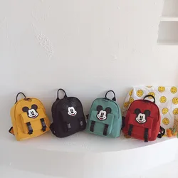 Disney Mickey Mouse Backpack Children Kindergarten Schoolbag Mickey Mouse Girl Boy Backpack Double Shoulder Bag Travel Portable