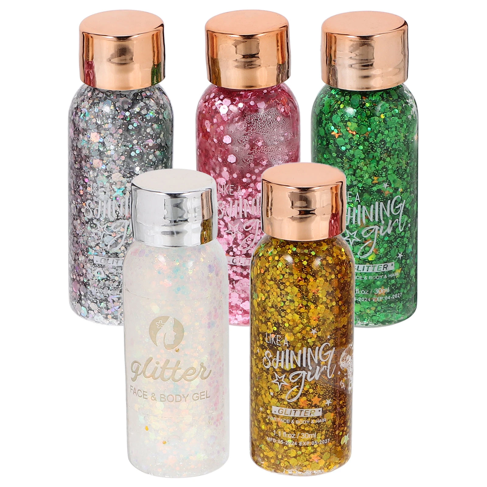 

5Pcs Glitter Cream Sequins Gel for Makeup Long Lasting Radiant Smoother Skin Glitter Body Lotion