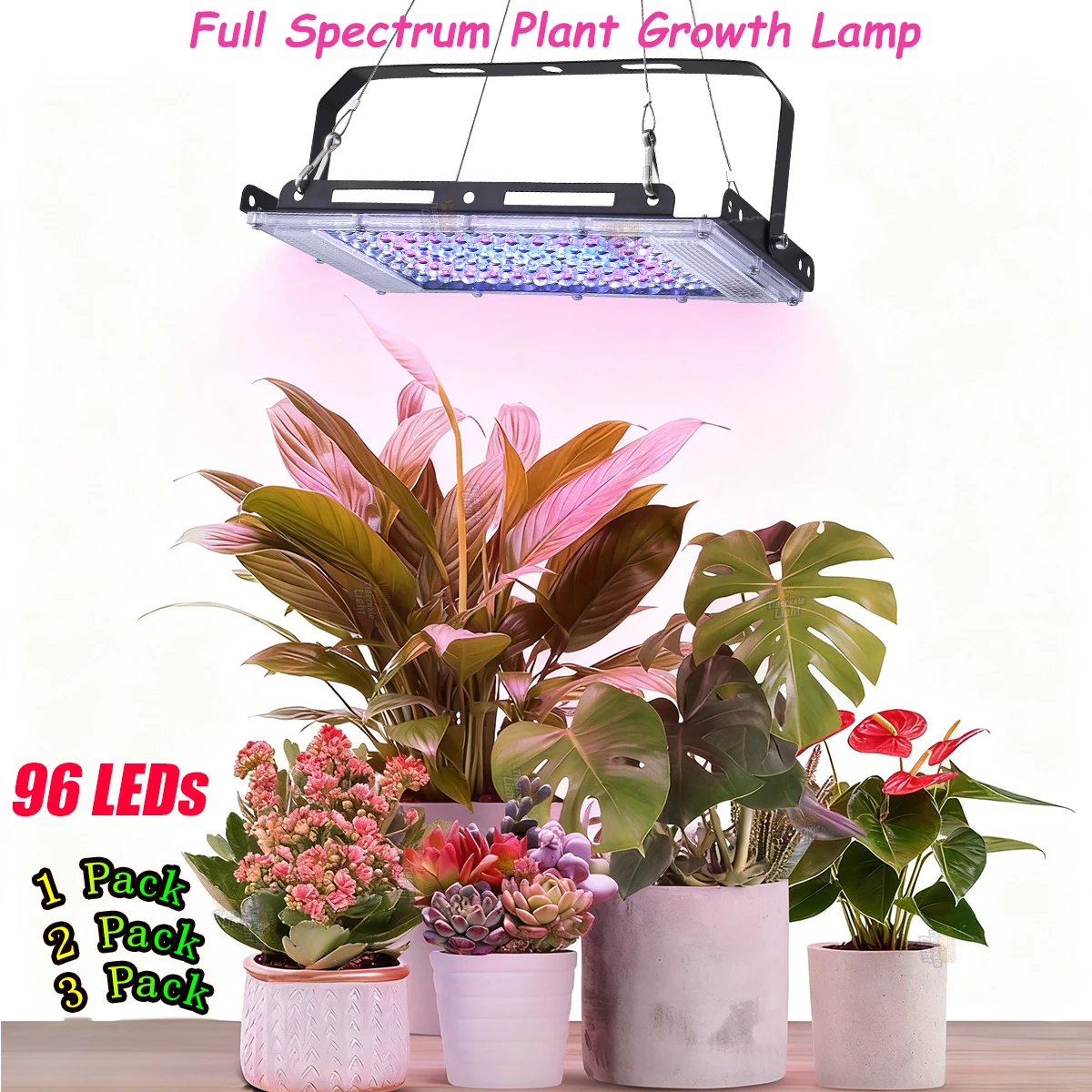 

96 светодиодов для выращивания комнатных растений, 5 В, USB, полный спектр света, лампа для выращивания растений, гидропонная палатка для выращивания овощей, цветов, металл