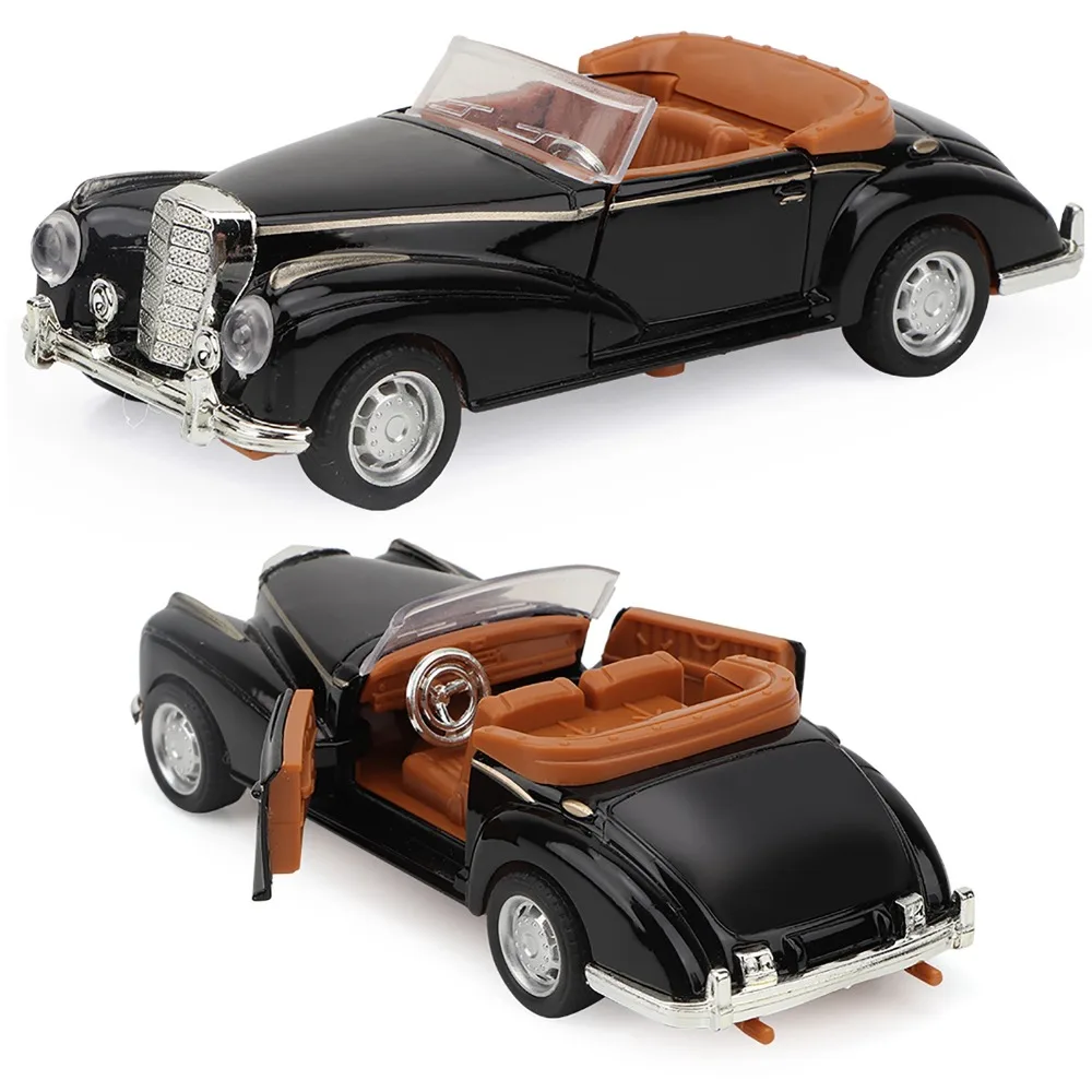 New 1:36 Mini Stimulation Alloy Classic Car Alloy Pull Back Retro Convertible Car Model Door Open Car Holiday/Birthday Gift