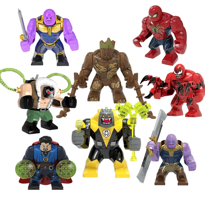 Disney Building Blocks Mini Model Figures Big Goblin Spiderman Iron Man Venom Captain Hawk Deadpool Technic Armor City Gift Toys