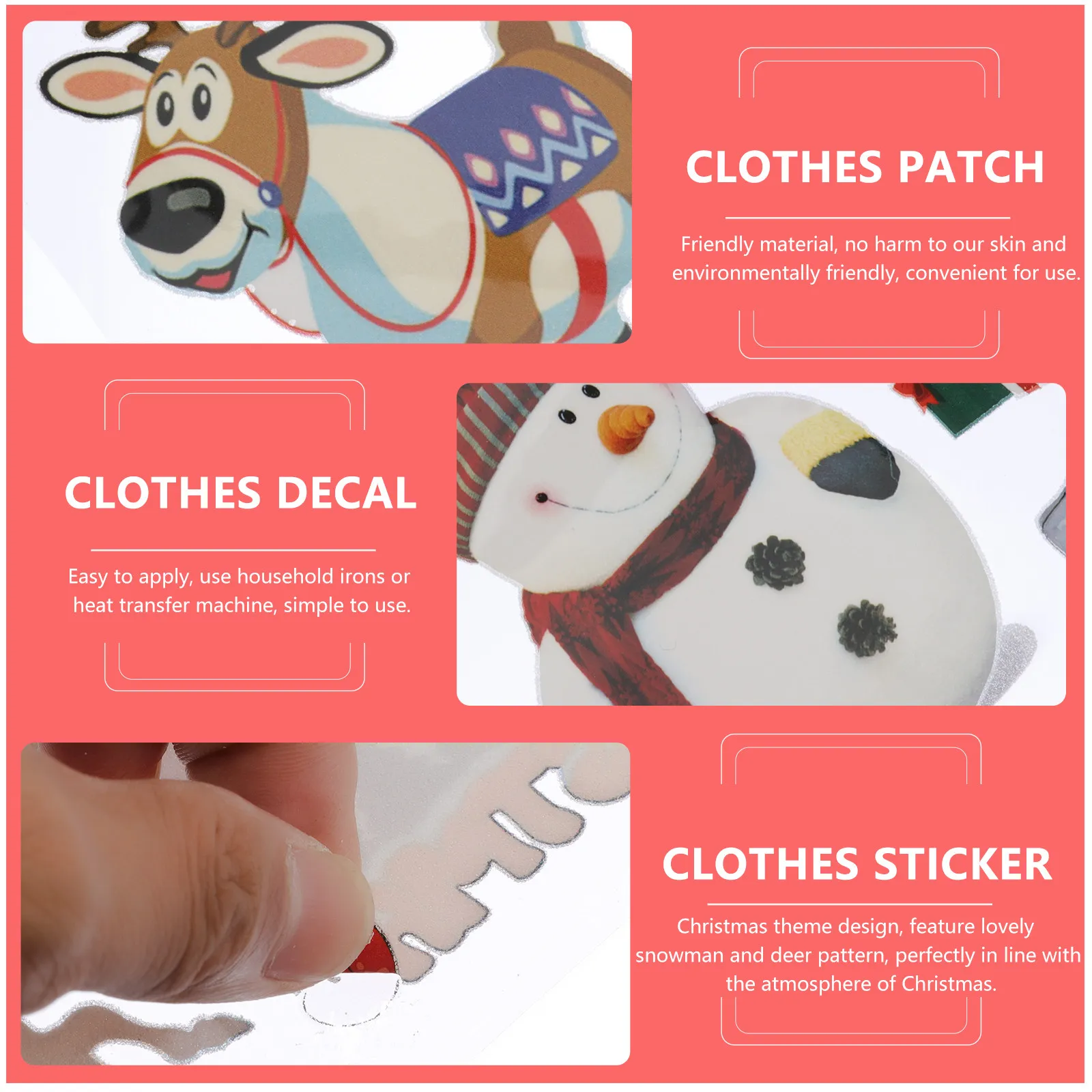 2 Set Heat Transfer Stickers for Clothing Iron Decals Fabric Patches Iron-on Applique