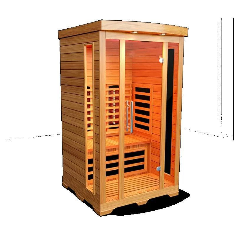 Solid wood outdoor traditional steam infrared spa bath 2 people high capacity comfortable sauna