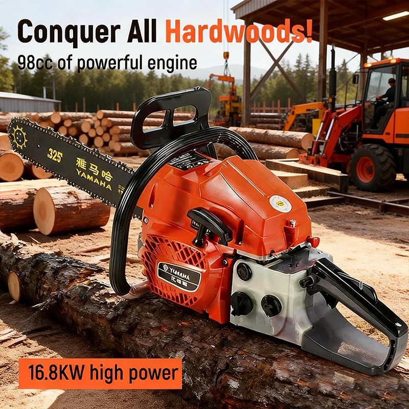 Professional 4-Stroke Chain Saw Petrol-Powered Wood Cutting Chainsaw Large Power Tree Pruning Saw for Forestry Work