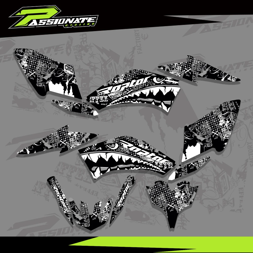 Motorcycle Background Graphic Sticker Decals Kit For Yamaha Raptor 125 250 ATV 2008 2009 2010 2011 2012 2013 Protector Customize