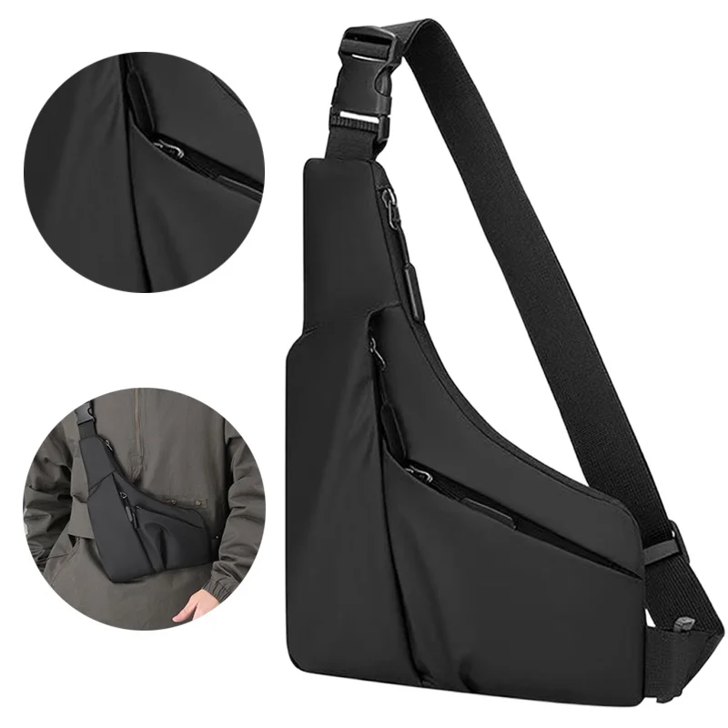 

1pcs Crossbody Casual Chest Bag Polyester Anti-Theft Multi-Compartment Sling Bag Daily Portable Organizer Bag