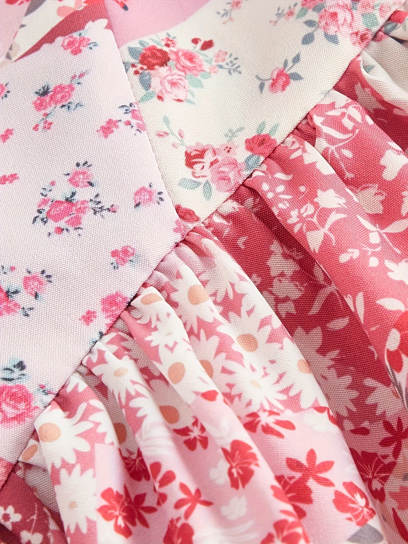 Feminino rosa floral retalhos mini vestido cinta de espaguete babados em camadas bustier vestido elegante roupa casual para namoro e festas