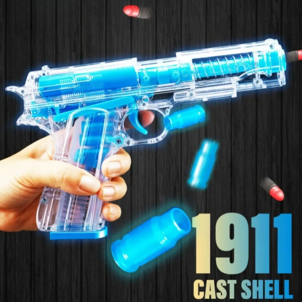 Pistola giocattolo tattica luminosa Guscio trasparente espulsione proiettile morbido per bambini Ragazzi Adulti Pistola softair Regalo di compleanno per bambini