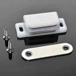 4pcs Magnetic Door Catches with Screws Kitchen Cupboard Cabinet Latch Catch White Black Wardrobe Hardware 45x15mm Magnet Latches