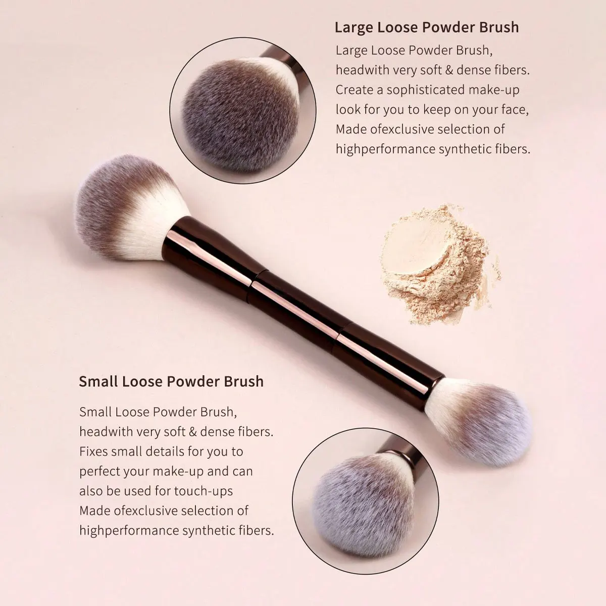 4 ชิ้น Facial อลูมิเนียมแปรงแต่งหน้าและ 2 ชิ้นสามเหลี่ยม Air Cushion แป้งพัฟ, แปรงรองพื้น Contour แปรง double - Ende