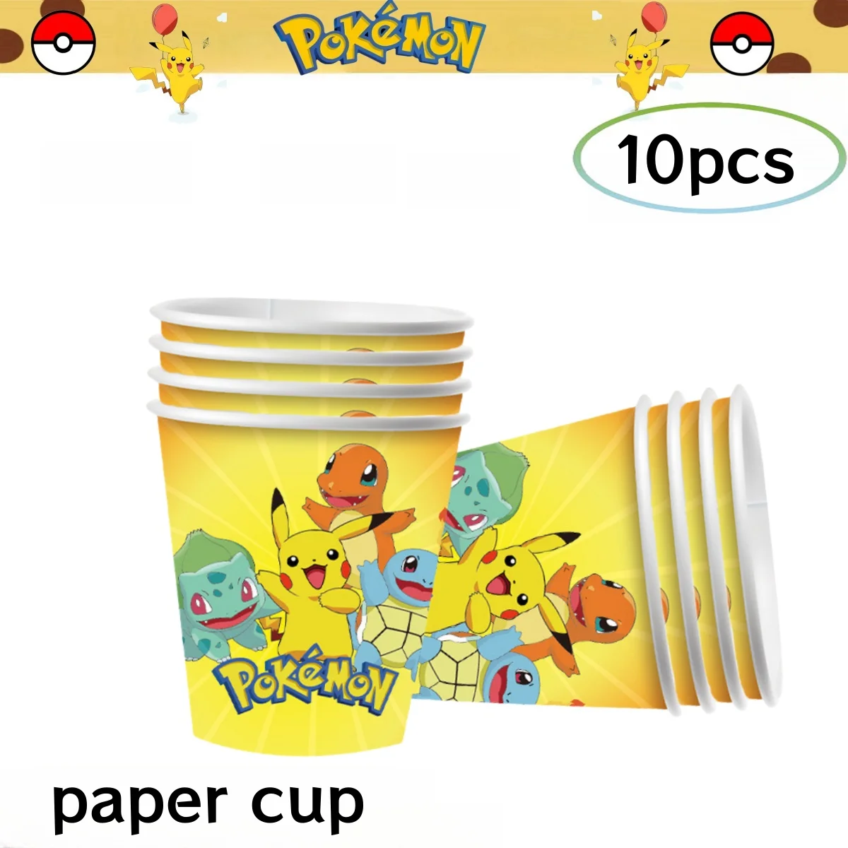 Pokemon decorazioni per feste di compleanno Pikachu adesivo fai da te stoviglie piatto tovaglia Baby Shower bambini favori regali forniture per feste