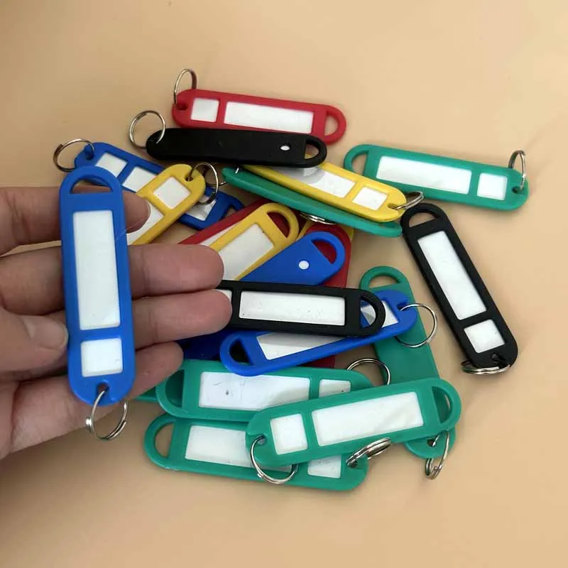 

30 Pcs Colorful Keychains Plastic Key Tags Pendant Taggable Number Name Label Keyring Keychains Identification Tag