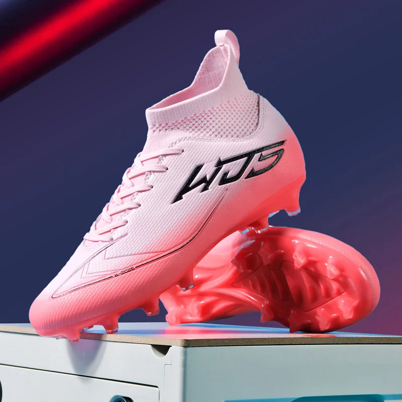 

New Men Outdoor Sport Soccer Shoes Football Boots Adult Breathable Match Long Spikes Cleats Comfortable Training Boys Non Slip