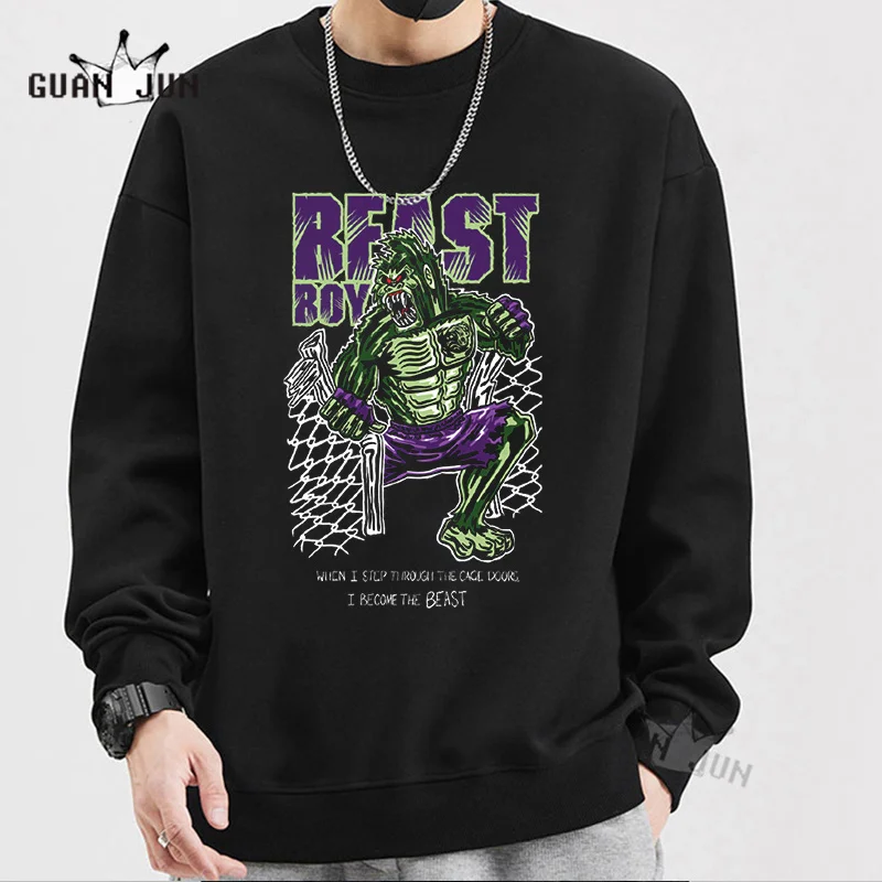 

Beast Boy Graphic Oversized Sweatshirt Vintage Hoodies Men Women Tops Long Sleeve Hooded Unisex Streetwear Male Clothes