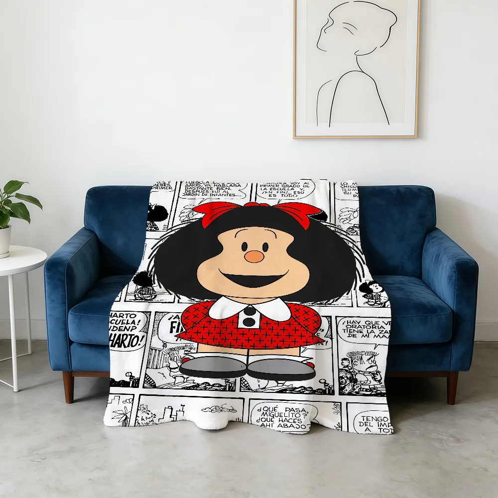Cartoon Cute M-Mafalda Blanket Flannel Warm Soft Throw Blanket For Room Sofa Childish Birthday Gifts