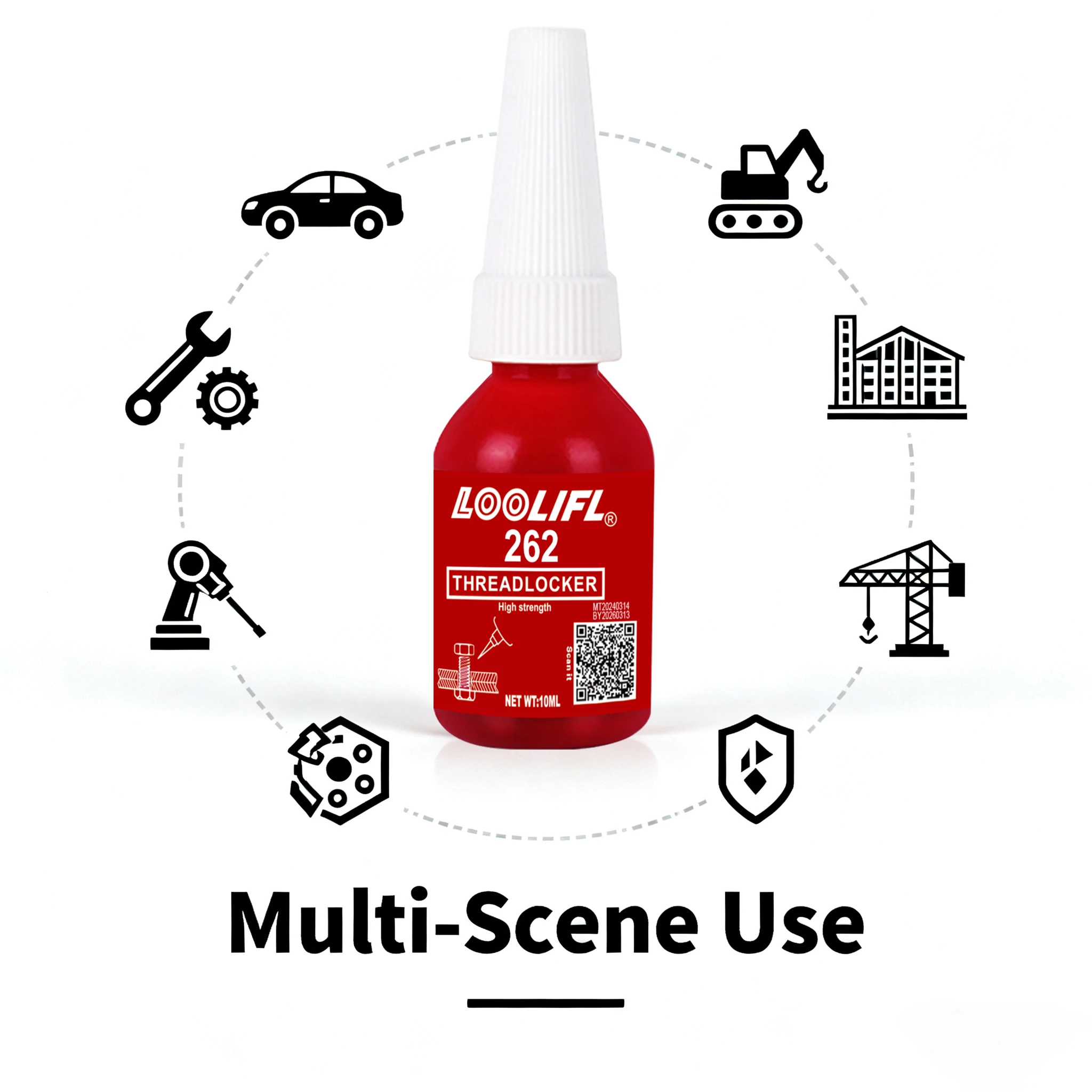 3PCSスレッドロック剤262金属接着剤、ナット、ボルト、および固定ネジの緩みや腐食を防ぐために使用されます10ml。