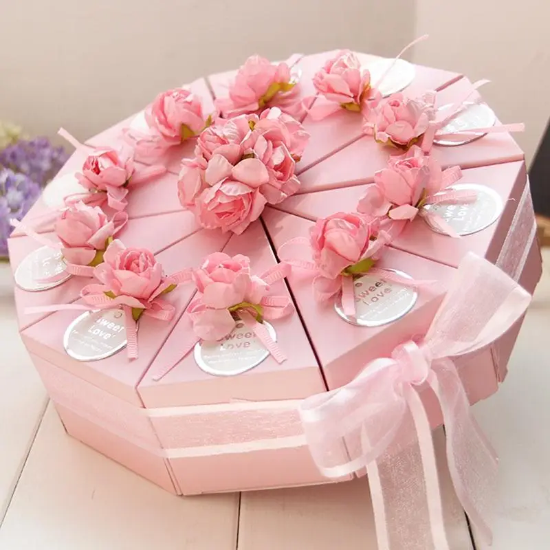 Candy Box Wedding Party Eecorations Bridemaid Gift Bag Birthday Cake Box Children Christmas Paper Boxes Baby Shower Supplies