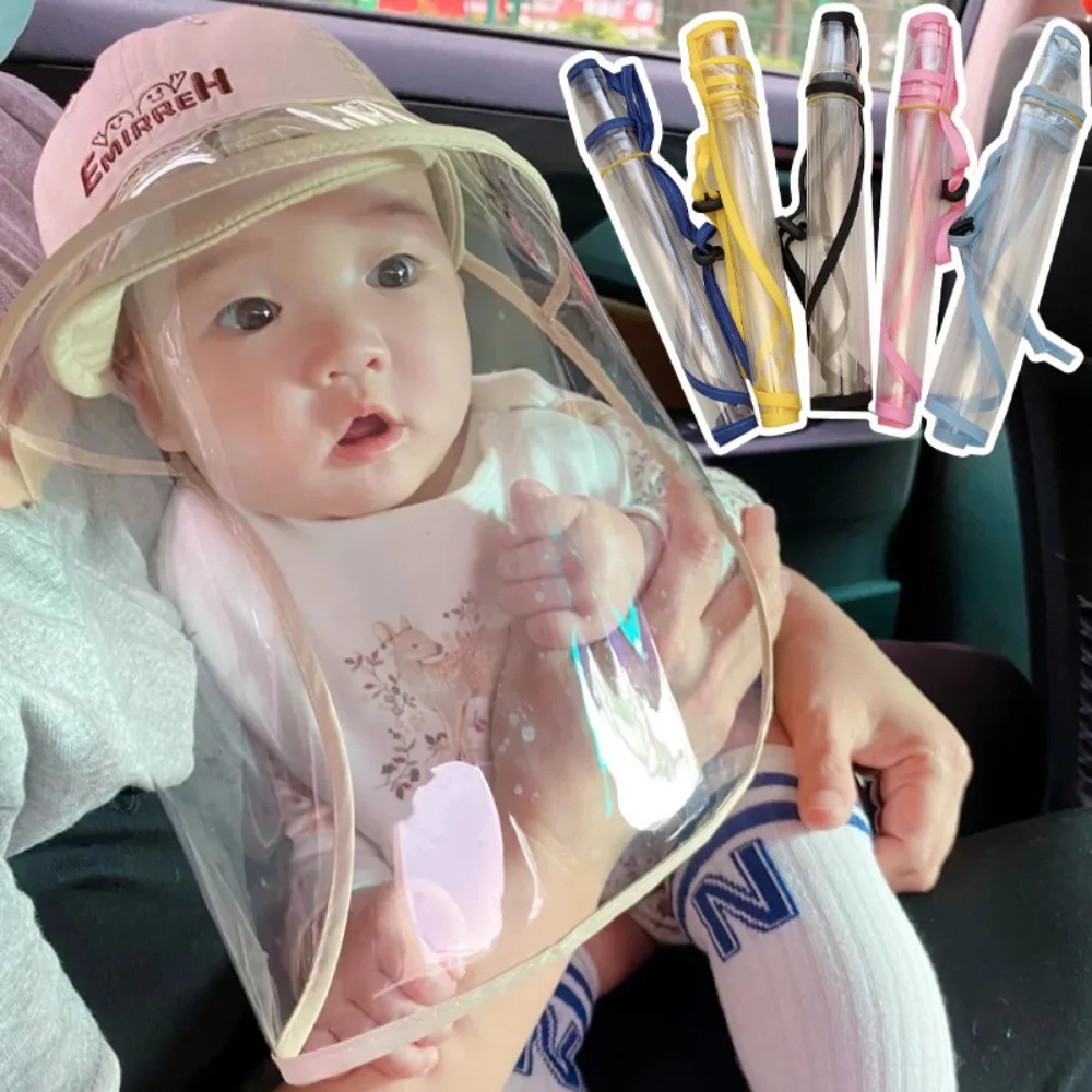 

Регулируемая детская защитная кепка с защитой от плевков, прозрачная дышащая маска для лица, ветрозащитная пенопластовая кепка