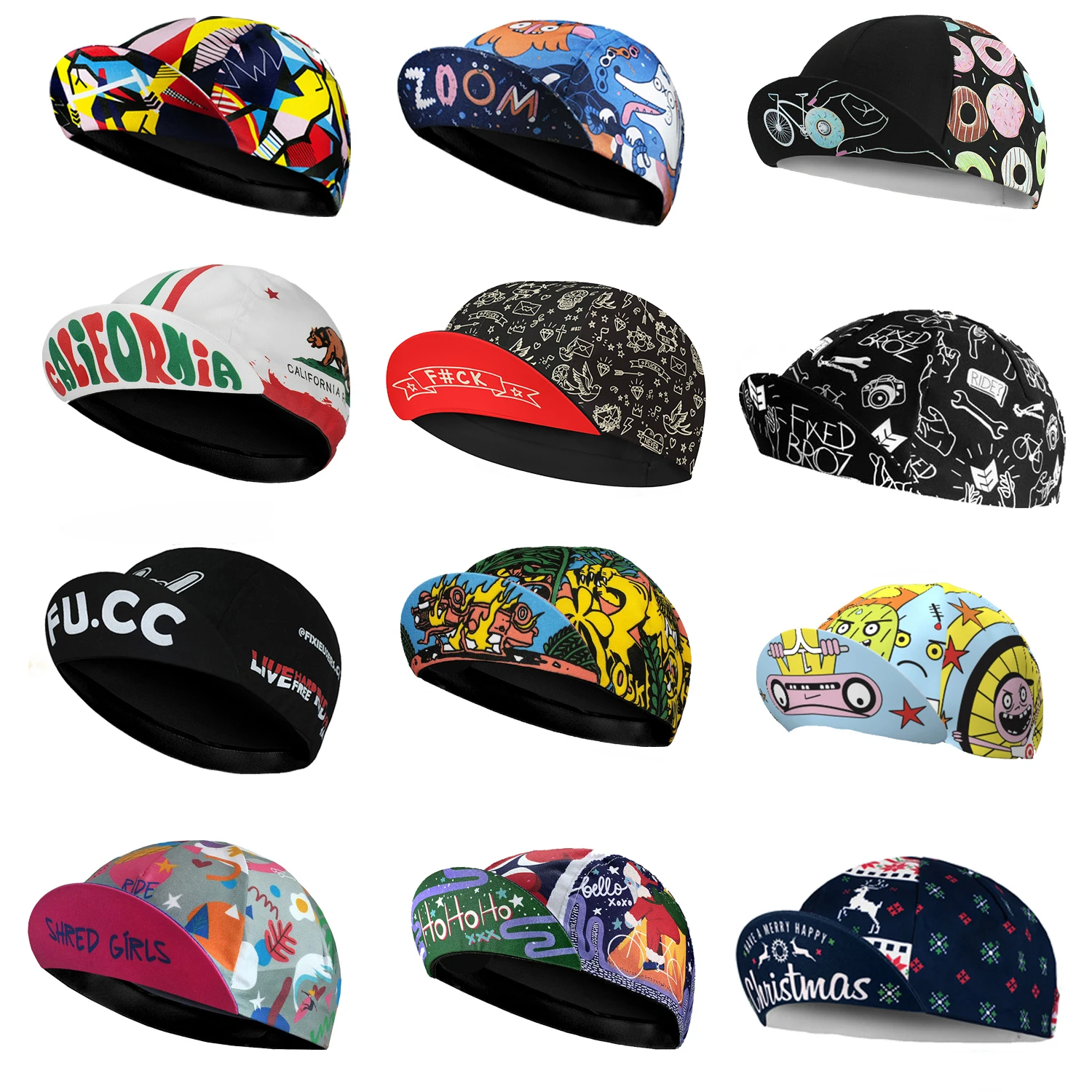 Classic Retro  Black White Blue Red New Polyester Cycling Caps Bike Summer Quick Dry Hats Men and Women