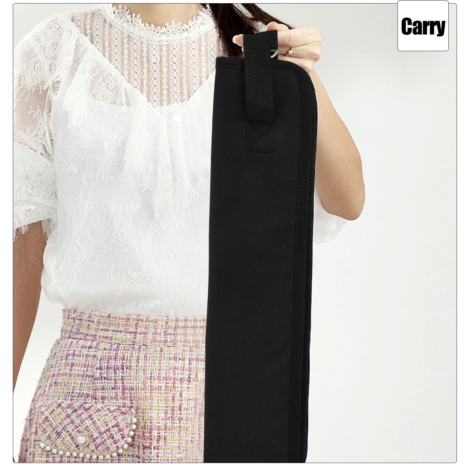 

Drum Stick Bag Drumstick Carrying Case Black Oxford Cloth Drummer Accessories Man