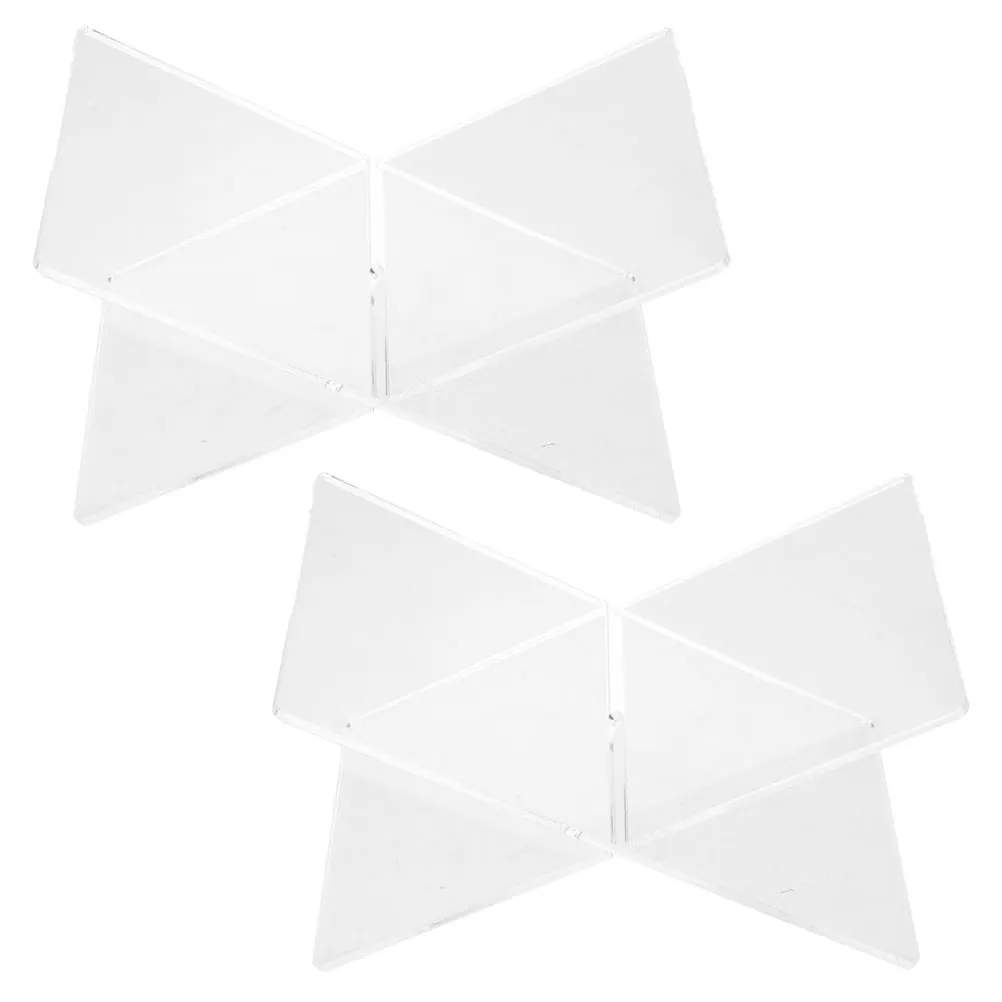 

2pcs Acrylic X Shape 19x11x11cm Transparent Book Holder Display Rack Reading Stand Book Reading Stand Stable Base