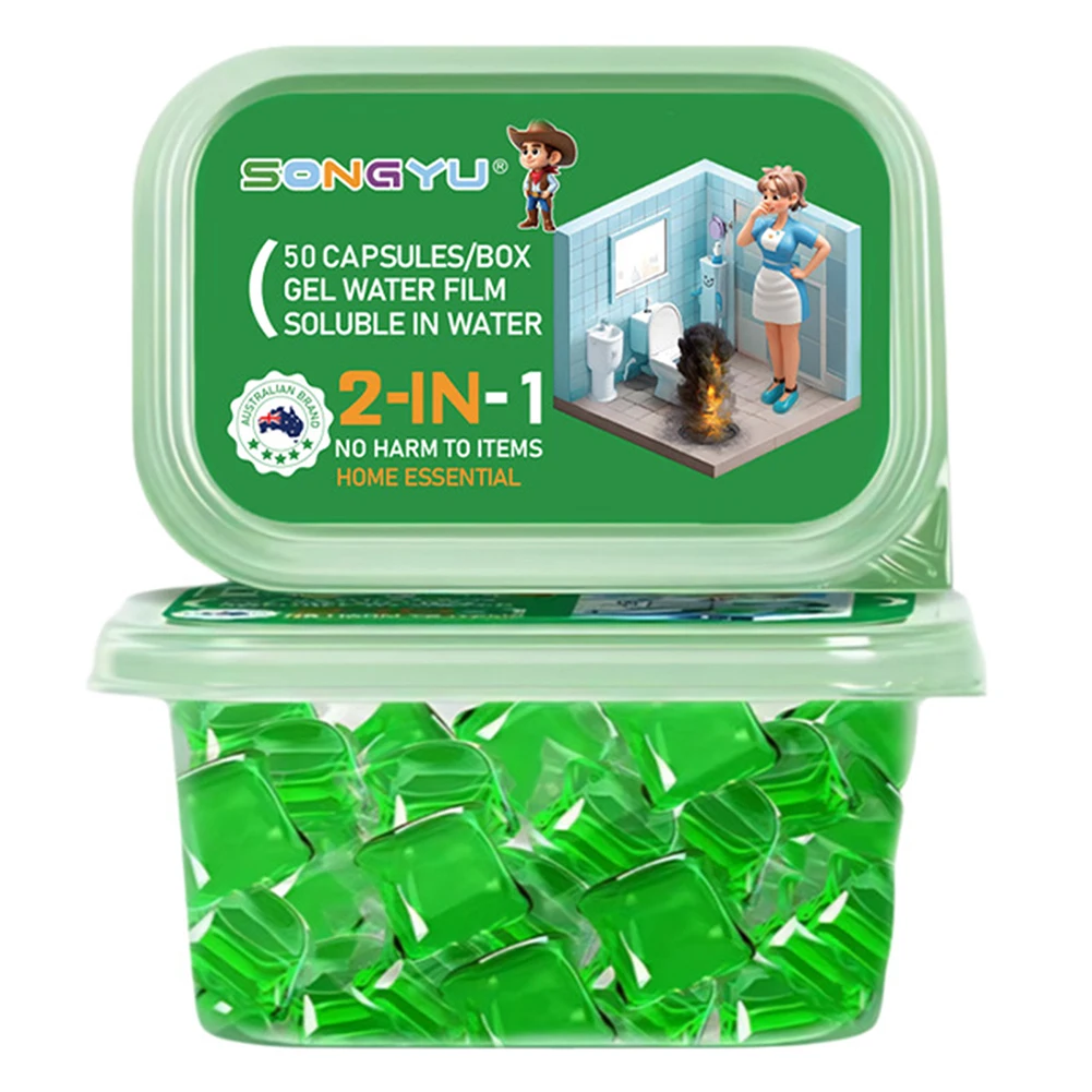 50pcs/ Box Gels Odor Removal Sewer Cleaner Scented Gel Airs Freshener,Drains Gel Water Film Soluble In Water For Sinks