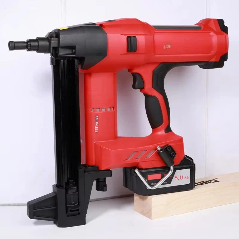 

2025 20V 5.0A Lithium Battery Industrial Air Nailer & Stapler Steel Nail Gun with Two Batteries No Gas Tank Needed