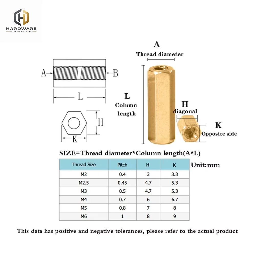 M2 M2.5 M3 M4 M5 Brass Hex Male Female Standoff Pillar Stud Mount Spacer Hexagon PCB Motherboard Hollow Bolt Screw