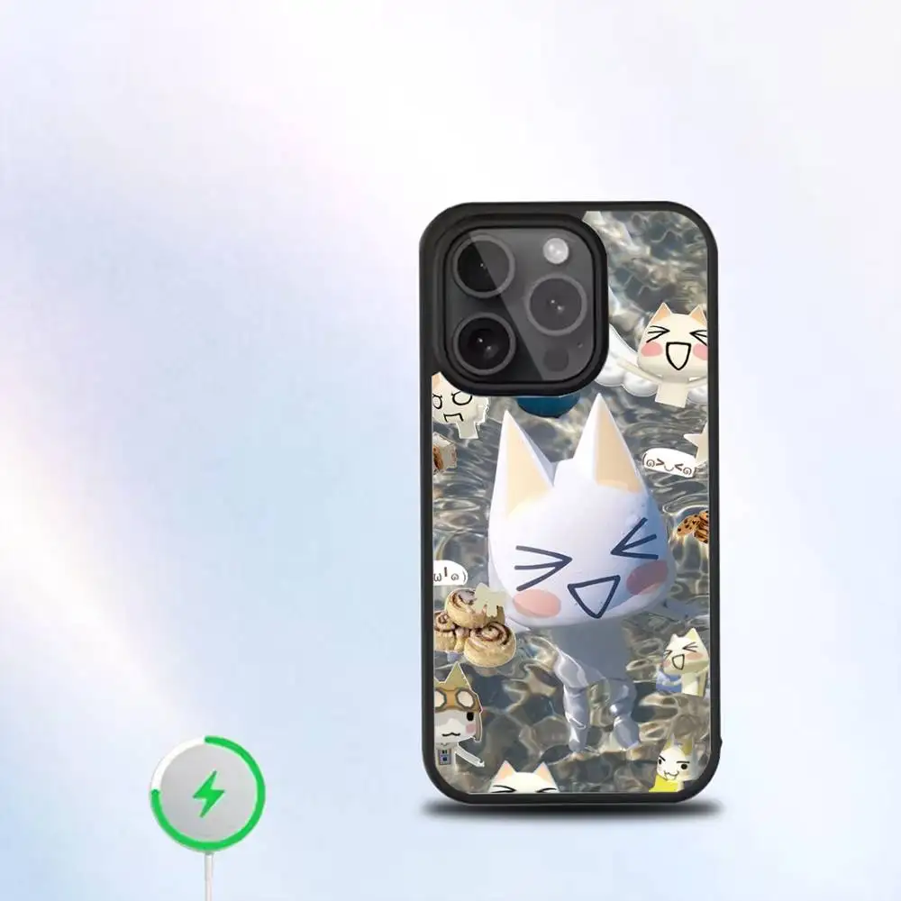 INS Cute Toro Inoue Cat Phone Case For iPhone 16,15,14,13,12,11,Pro,Max,Plus,Mini,SE New Magsafe Magnetic Wireless Charging