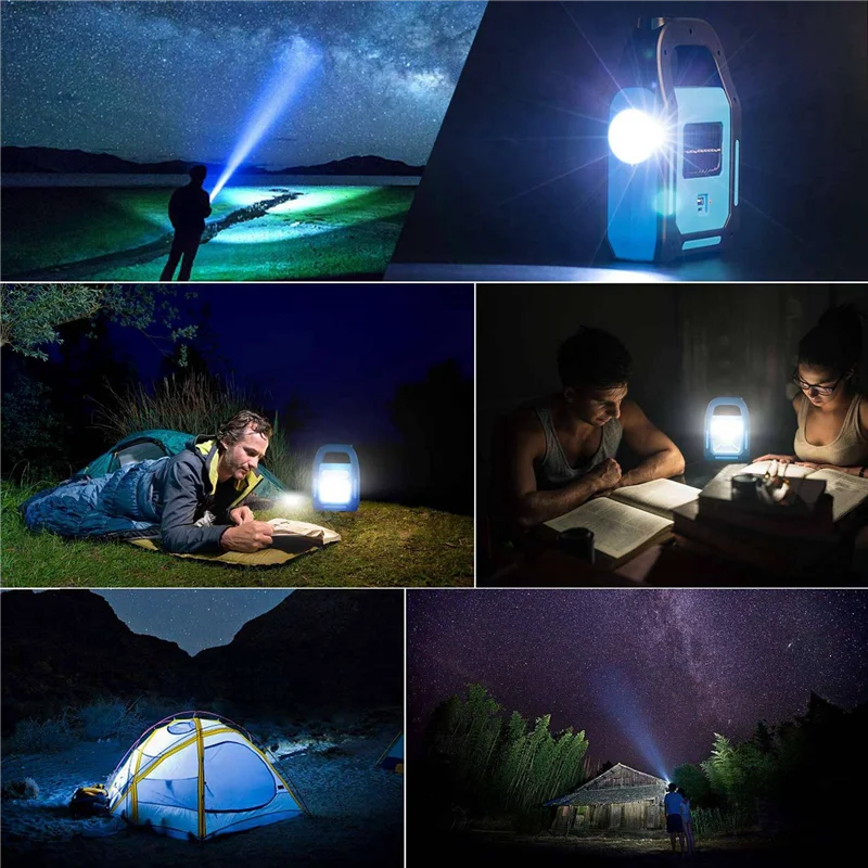 GEFENSI ABUP-4X 3 In 1 Solar USB Rechargeable COB LED Camping Lantern, Charging For Device, Waterproof Emergency Flashlight LED