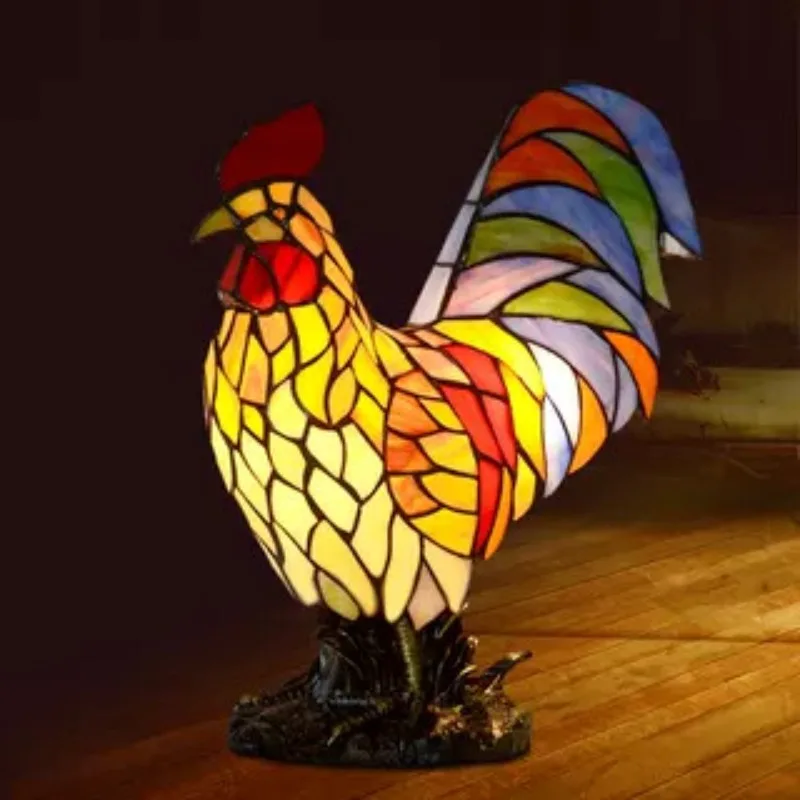 Table lamp, handmade art rooster ornament decorative table lamp special gift wholesale