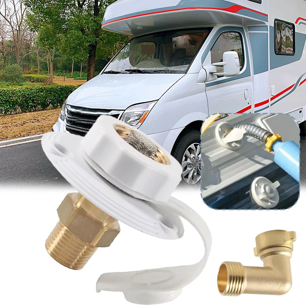 Water Connection Inlet kit Multifunctional Water Fittings Fill Adapter Compatible with most RVs marine vehicles Water Fill Inlet