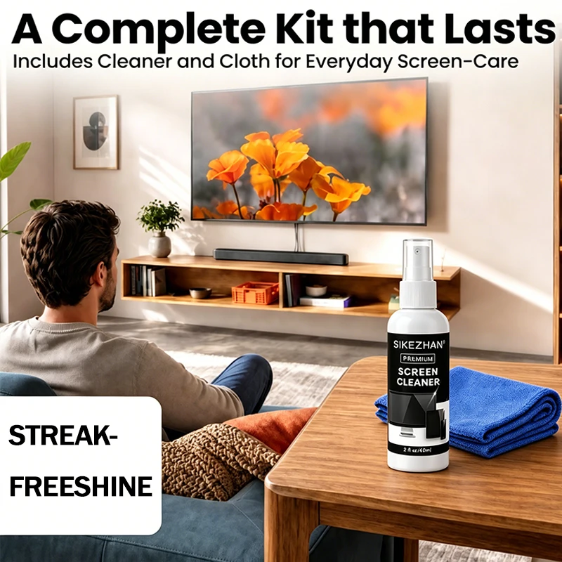 Professional Screen Cleaner Spray for Laptop Phone and Tablet Display Fingerprint Removal Anti-Static Solution 50ml SIKEZHAN