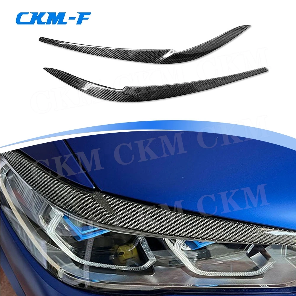 

Carbon Fiber Car Front Headlamp Eyebrow Sticker Headlight Eyelid Cover Trim For BMW X5 G05 F95 X6 G06 2019- 2022 Auto Bodykits